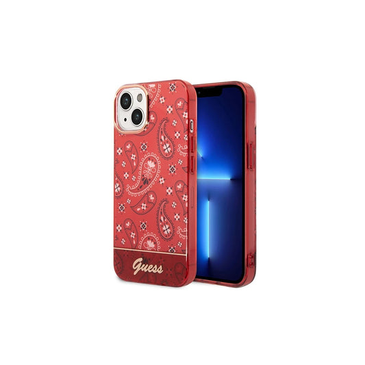 Guess GUHCP14MHGBNHR iPhone 14 Plus / 15 Plus készülékhez 6.7" merev tok Bandana Paisley piros -  iPhone 14 Plus/15Plus tok a Domshop kínálatából