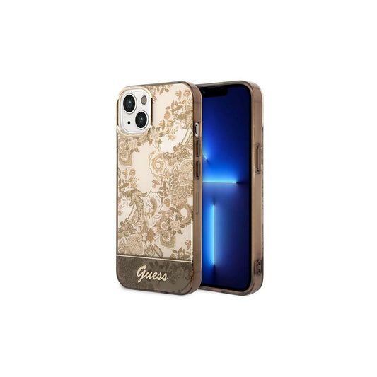 Guess GUHCP14MHGPLHC iPhone 14 Plus / 15 Plus 6.7" készülékhez kemény tok Porcelain Collection okker -  iPhone 14 Plus/15Plus tok a Domshop kínálatából