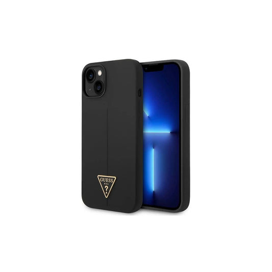 Guess GUHCP14MSLTGK iPhone 14 Plus / 15 Plus 6.7" készülékhez Silicone Triangle kemény tok fekete -  iPhone 14 Plus/15Plus tok a Domshop kínálatából