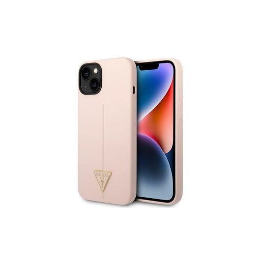 Guess GUHCP14MSLTGP iPhone 14 Plus/15 Plus 6.7" készülékhez Silicone Triangle kemény tok, rózsaszín -  iPhone 14 Plus/15Plus tok a Domshop kínálatából