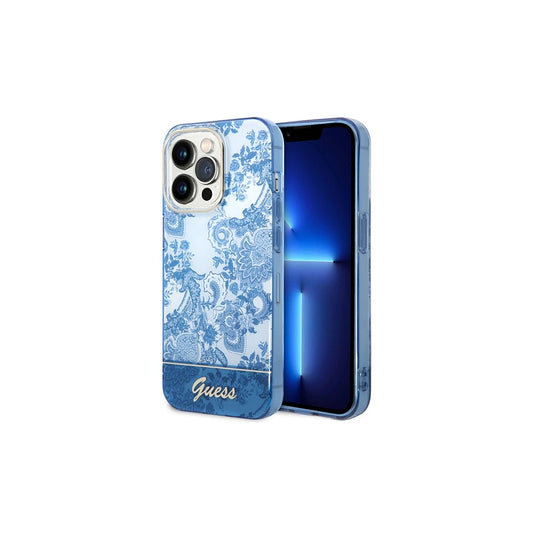 Guess GUHCP14XHGPLHB iPhone 14 Pro Max 6,7 készülékhez tok Porcelain Collection kék -  iPhone 14 Pro Max tok a Domshop kínálatából
