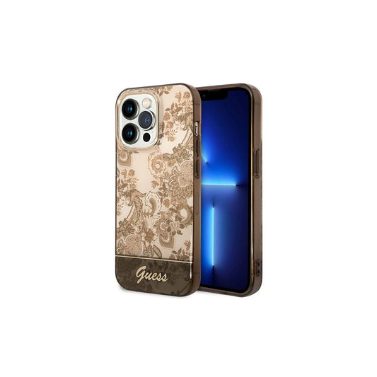 Guess GUHCP14XHGPLHC iPhone 14 Pro Max 6,7" készülékhez kemény tok Porcelain Collection okker -  iPhone 14 Pro Max tok a Domshop kínálatából