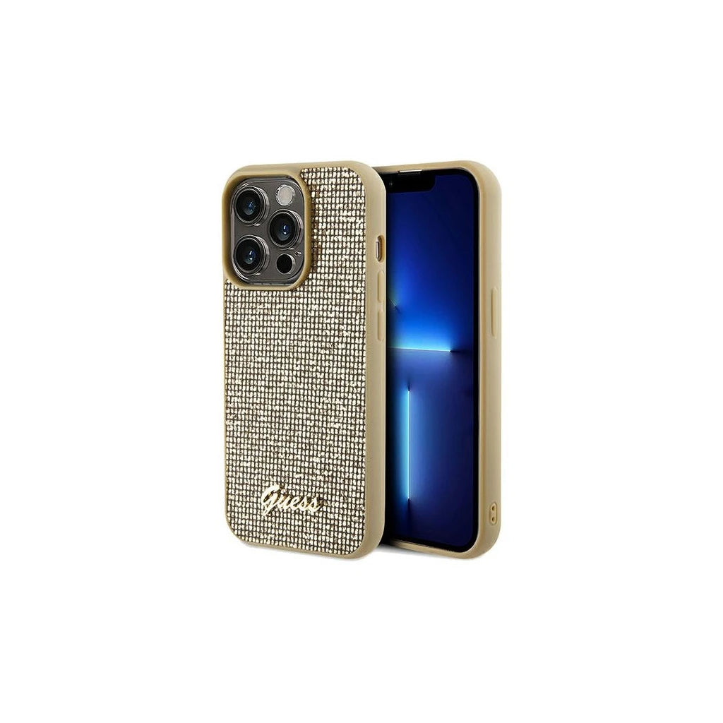 Guess GUHCP14XPMSDGSD iPhone 14 Pro Max 6.7" készülékhez kemény tok Disco Metal Script arany -  iPhone 14 Pro Max tok a Domshop kínálatából