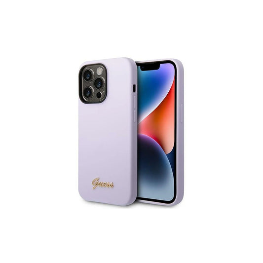Guess GUHCP14XSLSMU iPhone 14 Pro Max készülékhez kemény tok Silicone Vintage Gold Logo lila -  iPhone 14 Pro Max tok a Domshop kínálatából