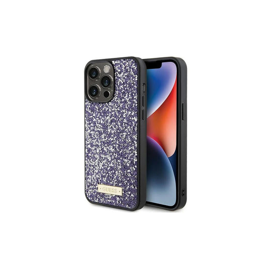 Guess GUHCP15LPFGSBSP iPhone 15 Pro 6.1" készülékhez kemény tok Rhinestone Metal Logo lila -  iPhone 15 Pro tok a Domshop kínálatából