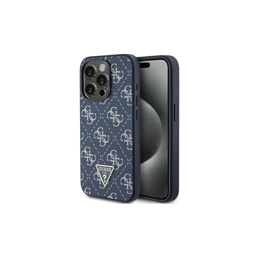 Guess GUHCP15LPG4GPB iPhone 15 Pro 6.1 készülékhez kemény tok 4G Triangle Metal Logo kék -  iPhone 15 Pro tok a Domshop kínálatából