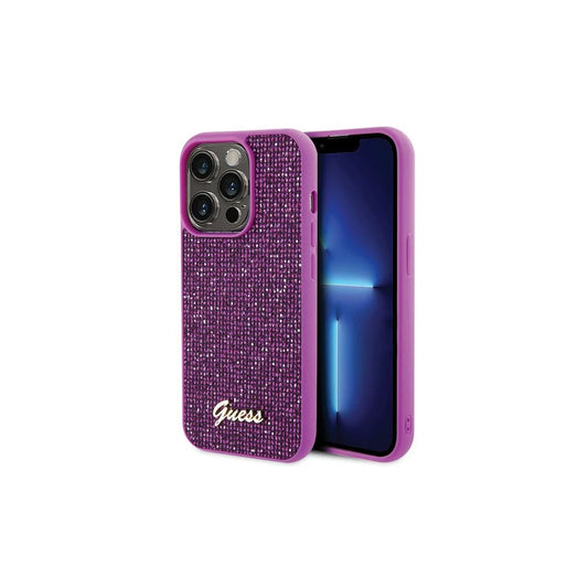 Guess GUHCP15LPMSDGSF iPhone 15 Pro 6.1 készülékhez kemény tok Disco Metal Script fukszia -  iPhone 15 Pro tok a Domshop kínálatából