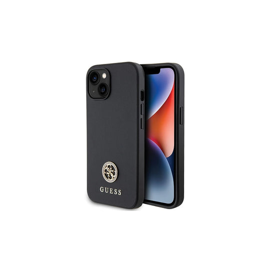 Guess GUHCP15MPS4DGPK iPhone 15 Plus / 14 Plus készülékhez 6.7″ kemény tok Strass Metal Logo fekete -  iPhone 14 Plus/15Plus tok a Domshop kínálatából