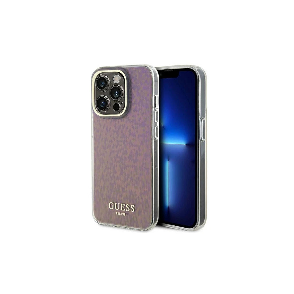Guess GUHCP15XHDECMP iPhone 15 Pro Max 6.7" készülékhez kemény tok IML Faceted Mirror Disco Iridescent rózsaszín -  iPhone 15 Pro Max tok a Domshop kínálatából