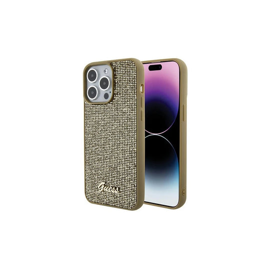 Guess GUHCP15XPMSDGSD iPhone 15 Pro Max készülékhez 6.7" Disco Metal Script kemény tok arany -  iPhone 15 Pro Max tok a Domshop kínálatából