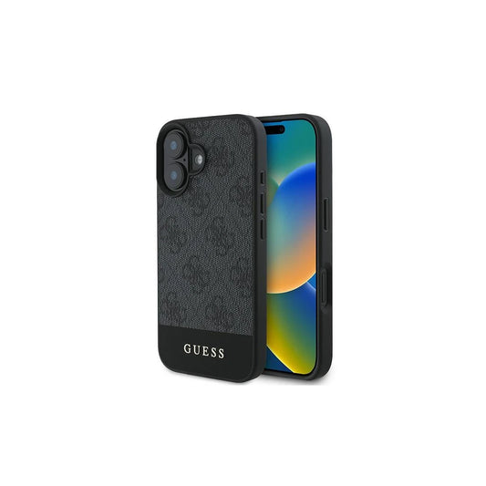 Guess GUHCP16MG4GLGR iPhone 16 Plus 6.7” készülékhez kemény tok 4G Bottom Stripe szürke -  iPhone 16 Plus tok a Domshop kínálatából