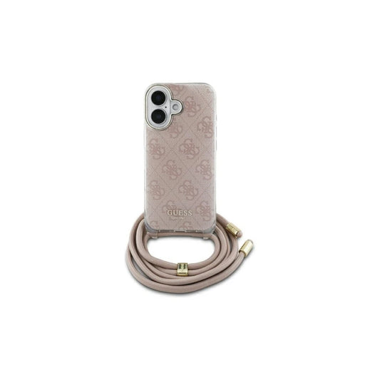 Guess GUHCP16SHC4SEP iPhone 16 6.1" készülékhez kemény tok Crossbody Cord 4G Print rózsaszín -  iPhone 16 tok a Domshop kínálatából