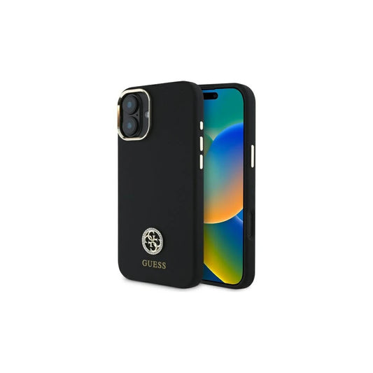 Guess GUHCP16SM4DGPK iPhone 16 6.1" készülékhez kemény tok Silicone Logo Strass 4G fekete -  iPhone 16 tok a Domshop kínálatából