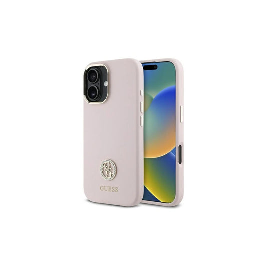 Guess GUHCP16SM4DGPP iPhone 16 6.1 készülékhez kemény tok Silicone Logo Strass 4G rózsaszín -  iPhone 16 tok a Domshop kínálatából