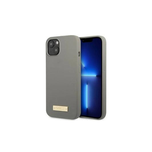 Guess GUHMP13MSPLG iPhone 13/14/15 6.1 készülékhez kemény tok szilikon logó tábla MagSafe szürke -  iPhone 13/14 tok a Domshop kínálatából
