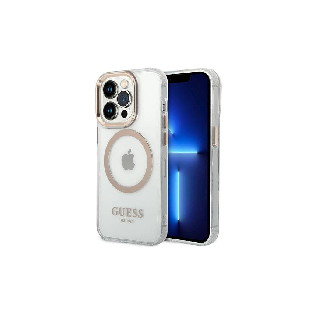 Guess GUHMP14LHTRMD iPhone 14 Pro 6,1 készülékhez kemény tok Metal Outline Magsafe arany -  iPhone 14 Pro tok a Domshop kínálatából
