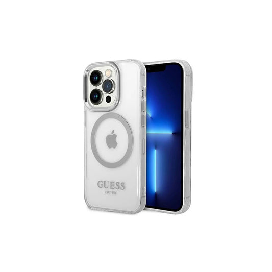 Guess GUHMP14LHTRMS iPhone 14 Pro 6,1" készülékhez kemény tok Metal Outline Magsafe ezüst -  iPhone 14 Pro tok a Domshop kínálatából