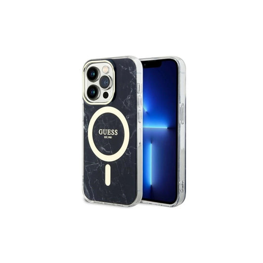 Guess GUHMP14LPCUMAK iPhone 14 Pro 6.1" készülékhez kemény tok Marble MagSafe fekete -  iPhone 14 Pro Max tok a Domshop kínálatából