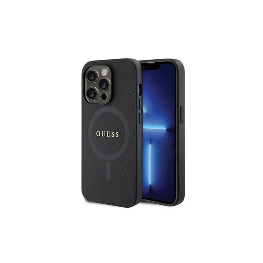 Guess GUHMP14LPSAHMCK iPhone 14 Pro 6.1 készülékhez Saffiano MagSafe hardcase tok fekete -  iPhone 14 Pro tok a Domshop kínálatából