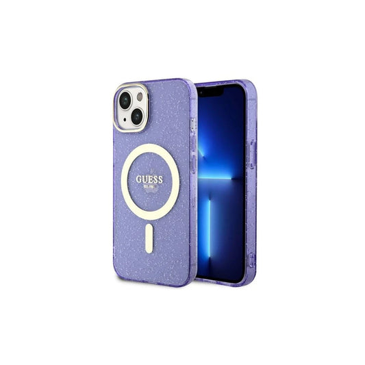 Guess GUHMP14MHCMCGU iPhone 14 Plus / 15 Plus 6.7” készülékhez kemény tok Glitter Gold MagSafe lila -  iPhone 14 Plus/15Plus tok a Domshop kínálatából