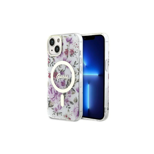 Guess GUHMP14SHCFWST iPhone 14/15/13 6.1 készülékhez Flower MagSafe átlátszó merev tok -  iPhone 13/14/15 tok a Domshop kínálatából