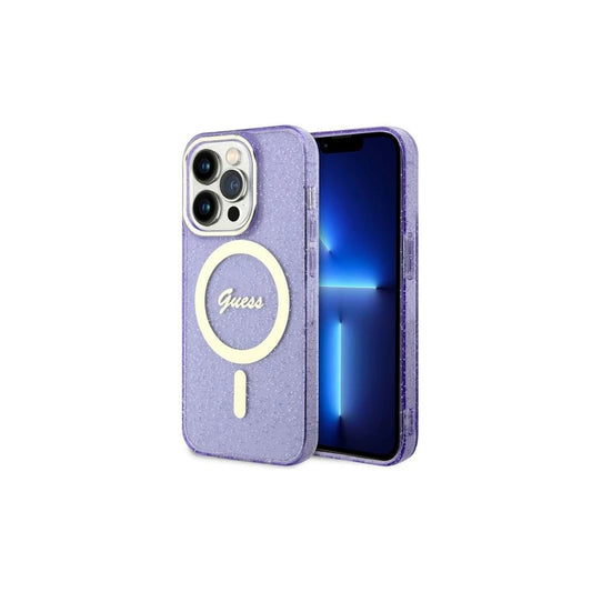 Guess GUHMP14XHCMCGU iPhone 14 Pro Max (6.7") készülékhez kemény tok, Glitter Gold, MagSafe, lila -  iPhone 14 Pro Max tok a Domshop kínálatából