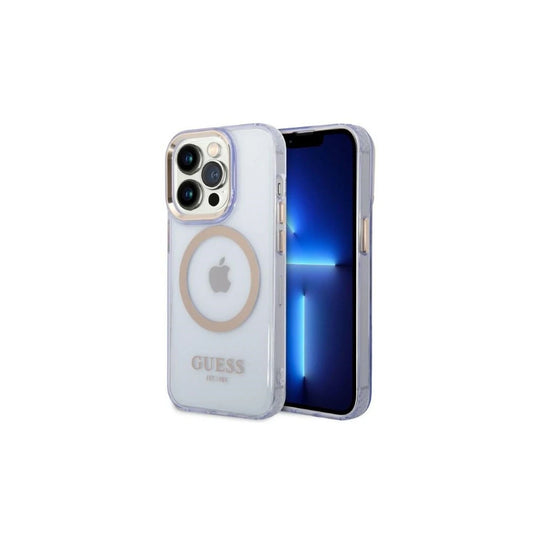 Guess GUHMP14XHTCMU iPhone 14 Pro Max6,7 készülékhez kemény tok Gold Outline Translucent MagSaf lila -  iPhone 14 Pro Max tok a Domshop kínálatából