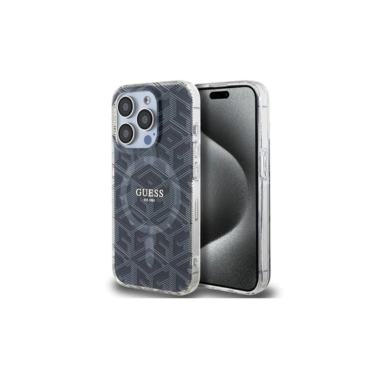 Guess GUHMP15LHGCUSTGK iPhone 15 Pro 6.1 készülékhez IML GCube MagSafe fekete kemény tok -  iPhone 15 Pro tok a Domshop kínálatából