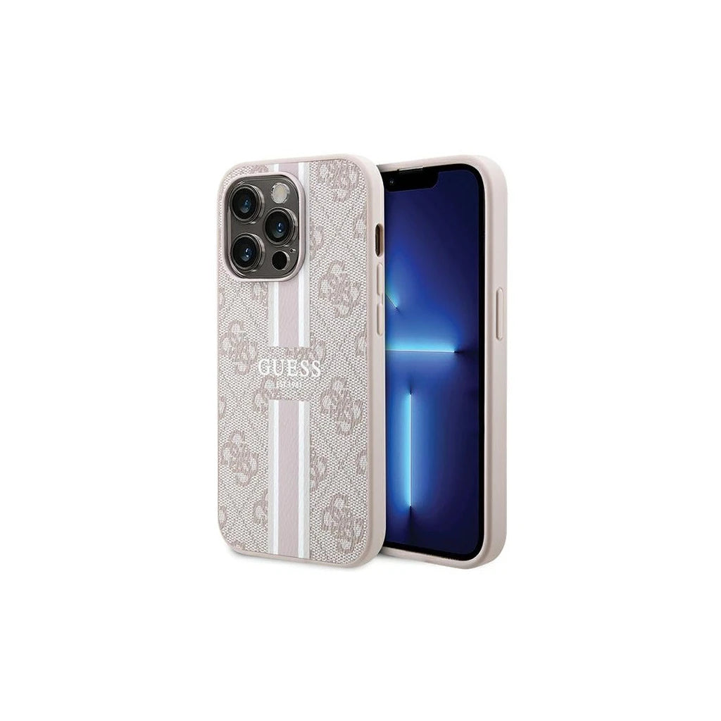 Guess GUHMP15LP4RPSP iPhone 15 Pro 6.1" készülékhez kemény tok 4G Printed Stripes MagSafe rózsaszín -  iPhone 15 Pro tok a Domshop kínálatából