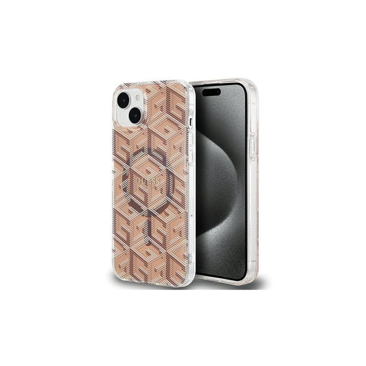 Guess GUHMP15SHGCUSTGW iPhone 15/14/13 6.1" készülékhez kemény tok IML GCube MagSafe barna -  iPhone 13/14/15 tok a Domshop kínálatából