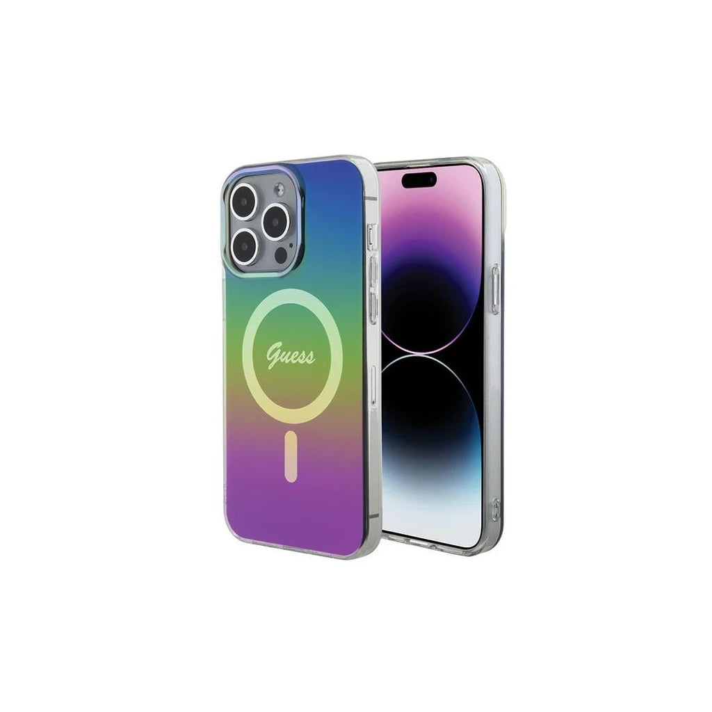 Guess GUHMP15XHITSK iPhone 15 Pro Max készülékhez 6.7" IML Iridescent MagSafe kemény tok szivárvány -  iPhone 15 Pro Max tok a Domshop kínálatából