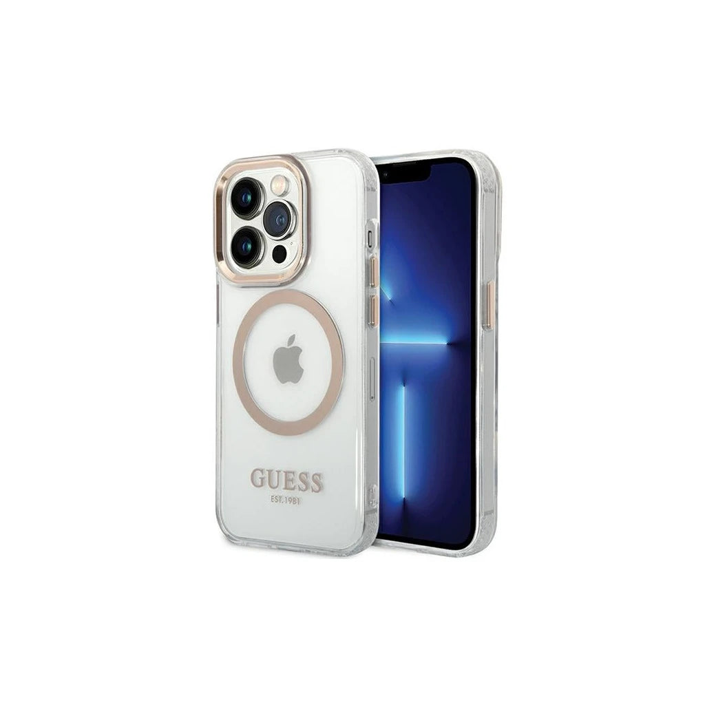Guess GUHMP15XHTRMD iPhone 15 Pro Max 6.7" készülékhez kemény tok Metal Outline Magsafe arany -  iPhone 15 Pro Max tok a Domshop kínálatából