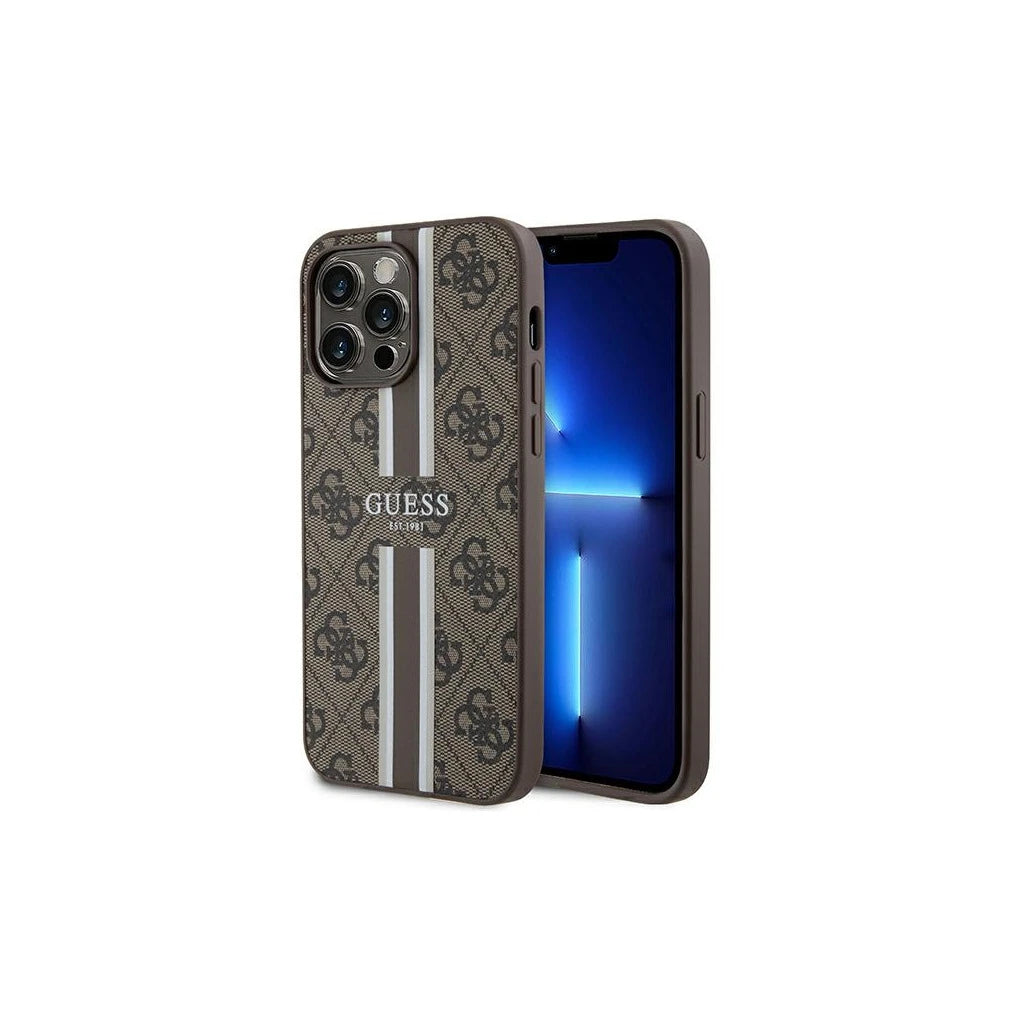 Guess GUHMP15XP4RPSW iPhone 15 Pro Max készülékhez keménytok 4G Printed Stripes MagSafe barna -  iPhone 15 Pro Max tok a Domshop kínálatából