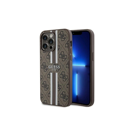 Guess GUHMP15XP4RPSW iPhone 15 Pro Max készülékhez keménytok 4G Printed Stripes MagSafe barna -  iPhone 15 Pro Max tok a Domshop kínálatából
