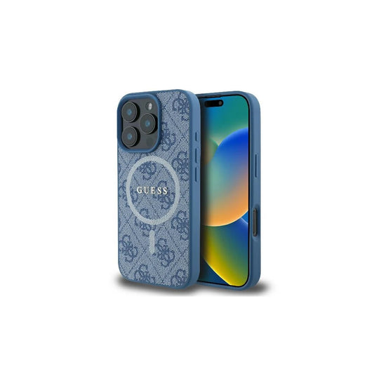 Guess GUHMP16LG4GFRB iPhone 16 Pro 6.3" készülékhez kemény tok 4G Ring Classic Logo MagSafe kék -  iPhone 16 Pro tok a Domshop kínálatából