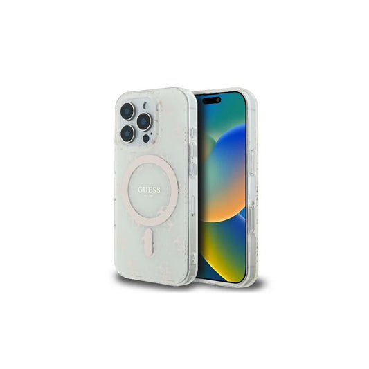 Guess GUHMP16LH4DTEH iPhone 16 Pro készülékhez 6.3" kemény tok IML 4G Background MagSafe fehér -  iPhone 16 Pro tok a Domshop kínálatából