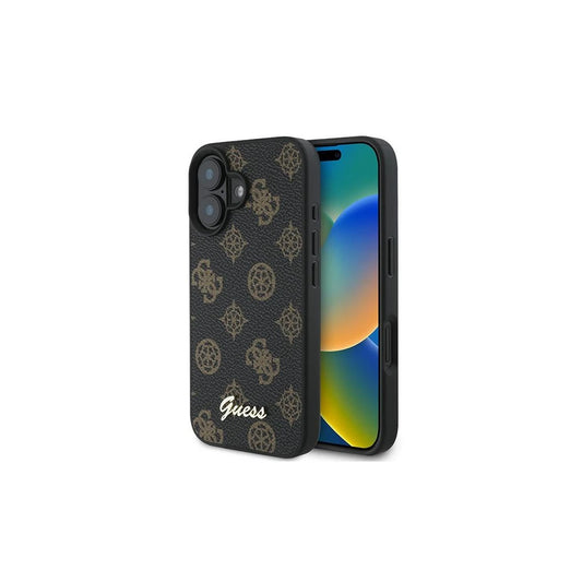 Guess GUHMP16MPGPYSK iPhone 16 Plus 6.7" készülékhez PU Peony Script MagSafe tok fekete -  iPhone 16 Plus tok a Domshop kínálatából