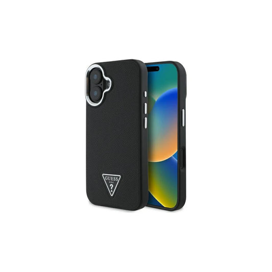 Guess GUHMP16MPGTSPSK iPhone 16 Plus 6.7" keménytok Grained Triangle MagSafe fekete -  iPhone 16 Plus tok a Domshop kínálatából