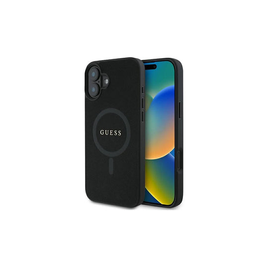 Guess GUHMP16MPSAHMCK iPhone 16 Plus 6.7" készülékhez kemény tok Saffiano Classic Logo MagSafe fekete -  iPhone 16 Plus tok a Domshop kínálatából