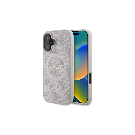 Guess GUHMP16SG4GFRP iPhone 16 6.1 készülékhez tervezett tok 4G Ring Classic Logo MagSafe rózsaszín -  iPhone 16 tok a Domshop kínálatából