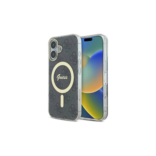 Guess GUHMP16SH4STK iPhone 16 6.1” készülékhez kemény tok IML 4G MagSafe fekete -  iPhone 16 tok a Domshop kínálatából