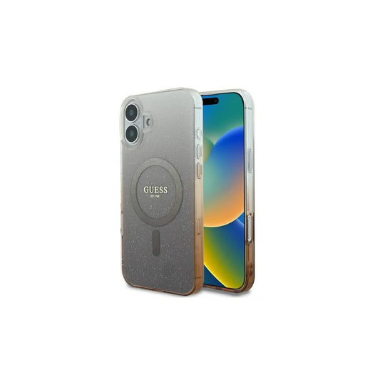 Guess GUHMP16SHGRCELW iPhone 16 6.1" készülékhez kemény tok IML Glitter Gradient MagSafe barna -  iPhone 16 tok a Domshop kínálatából