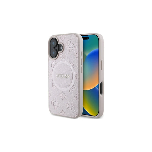 Guess GUHMP16SPSAPSMEP iPhone 16 6.1 készülékhez kemény tok Saffiano Peony Classic Logo MagSafe rózsaszín -  iPhone 16 tok a Domshop kínálatából