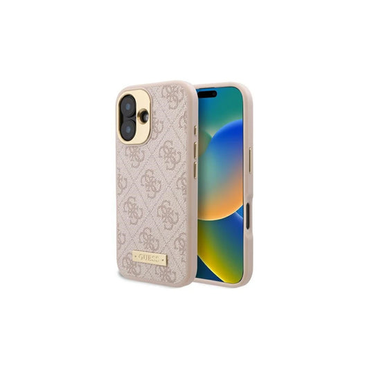 Guess GUHMP16SU4GPRP iPhone 16 6.1" készülékhez kemény tok 4G Logo Plate MagSafe rózsaszín -  iPhone 16 tok a Domshop kínálatából