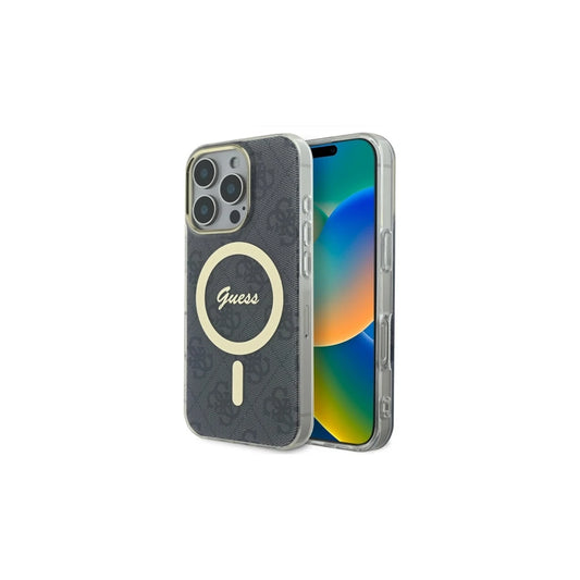Guess GUHMP16XH4STK iPhone 16 Pro Max 6.9" készülékhez kemény tok IML 4G MagSafe fekete -  iPhone 16 Pro Max tok a Domshop kínálatából