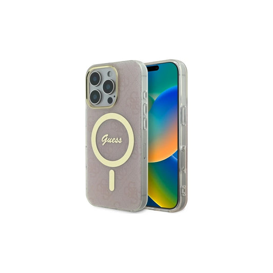 Guess GUHMP16XH4STP iPhone 16 Pro Max 6.9" készülékhez kemény tok IML 4G MagSafe rózsaszín -  iPhone 16 Pro Max tok a Domshop kínálatából