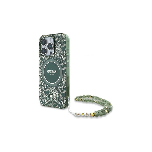 Guess GUHMP16XHCPOFPA iPhone 16 Pro Max készülékhez 6.9" kemény tok IML Flowers Allover Electro Wit zöld -  iPhone 16 Pro Max tok a Domshop kínálatából