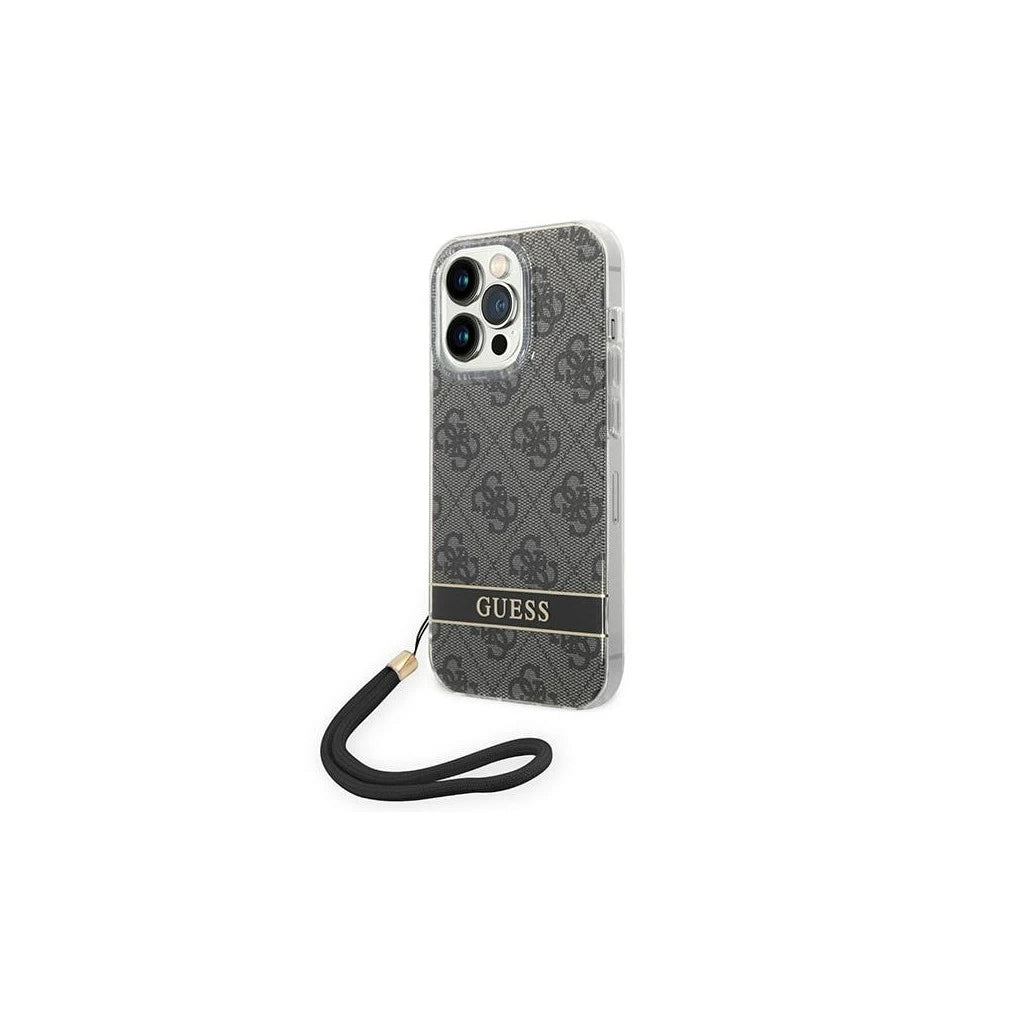 Guess GUOHCP14LH4STK iPhone 14 Pro 6,1 készülékhez kemény tok 4G Print Strap fekete -  iPhone 14 Pro tok a Domshop kínálatából