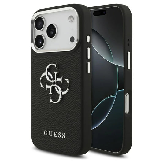 Guess Grained Big 4G Classic Logo tok iPhone 17 Pro készülékhez fekete -  iPhone 17 Pro tok a Domshop kínálatából
