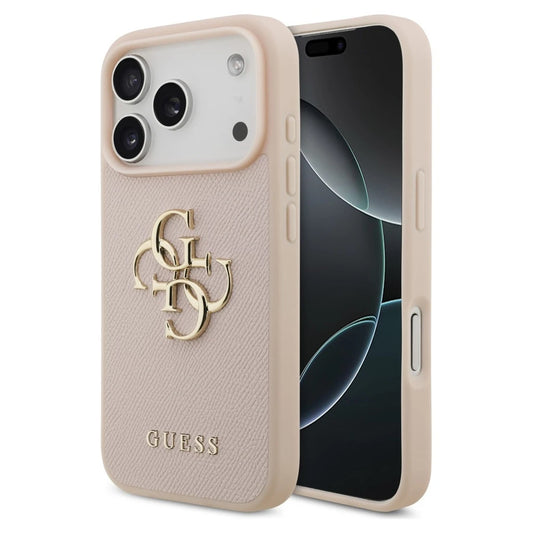 Guess Grained Big 4G & Classic Logo tok iPhone 17 Pro készülékhez rózsaszín -  iPhone 17 Pro tok a Domshop kínálatából